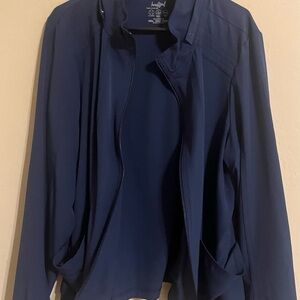 HeartSoul Navy Women's Scrub Jacket with Hood